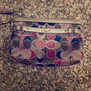 Multi colored Coach Wristlet